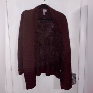 Alya Deep Burgundy Open-Front Cardigan